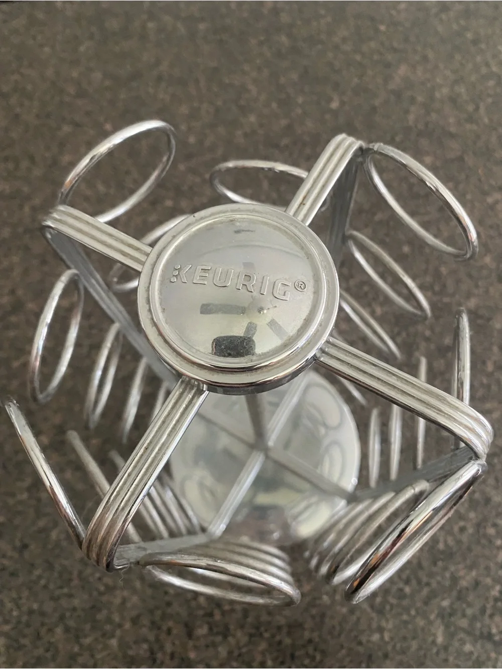 Chrome Metal Keurig Capsule Coffee Pod Carousel - Silver